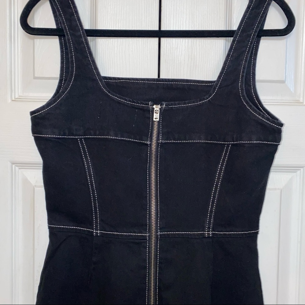 Reformation Black Denim Sleeveless Minidress NWT - Picture 9 of 16